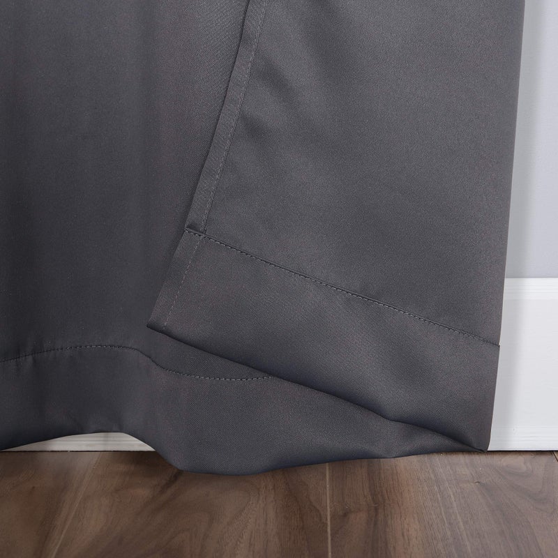 Sun Zero Easton Energy Saving Blackout Rod Pocket Curtain Panel, 40" x 95", Charcoal Gray - Image 4